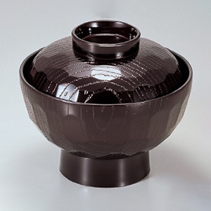 若泉漆器 亀甲丼 溜 大 1-219-12 1個(ご注文単位1個)【直送品】