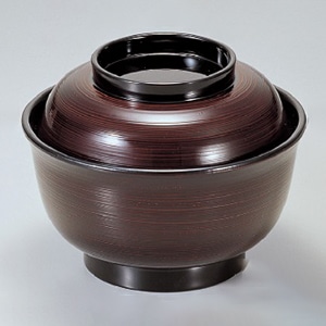若泉漆器 4.5寸美里飯器 溜刷毛目内黒塗 1-220-2 1個(ご注文単位1個)【直送品】