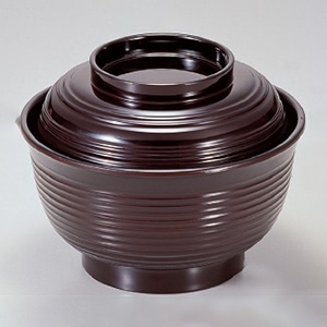 若泉漆器 美里千筋飯器 溜内黒塗 1-220-10 1個(ご注文単位1個)【直送品】