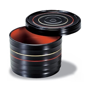 若泉漆器 ロクロ飯器 朱金ライン内朱 中 1-221-5 1個(ご注文単位1個)【直送品】