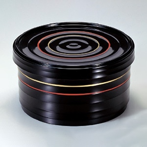 若泉漆器 ロクロ飯器 朱金ライン内朱 大 1-221-6 1個(ご注文単位1個)【直送品】