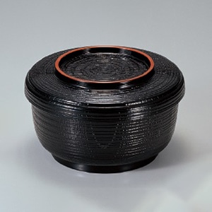 若泉漆器 耐熱割子飯器 黒天朱 1-222-2 1個(ご注文単位1個)【直送品】