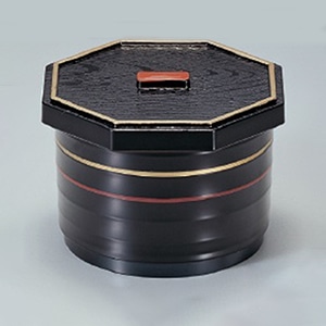 若泉漆器 式部飯器 二色ライン天金内朱 小 1-222-10 1個(ご注文単位1個)【直送品】