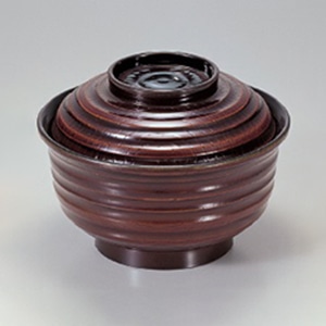 若泉漆器 乱筋飯器 栃内黒塗 1-223-8 1個(ご注文単位1個)【直送品】