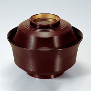 若泉漆器 4.5寸竹型椀 溜つば金内黒塗 1-223-12 1個(ご注文単位1個)【直送品】