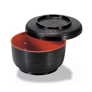若泉漆器 割子飯器 黒内朱塗 小 1-224-2 1個(ご注文単位1個)【直送品】