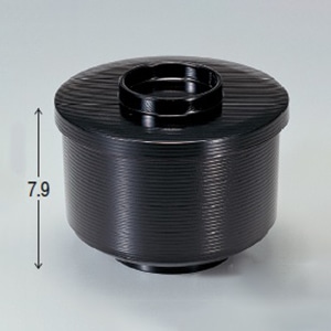 若泉漆器 千筋飯器 黒内朱 1-224-10 1個(ご注文単位1個)【直送品】