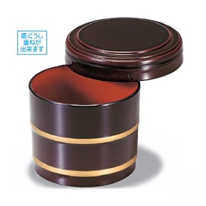 若泉漆器 桶飯器 溜帯金内朱 1-225-8 1個(ご注文単位1個)【直送品】