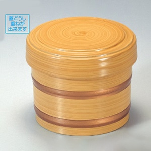 若泉漆器 桶飯器 白木帯金内朱 1-225-9 1個(ご注文単位1個)【直送品】
