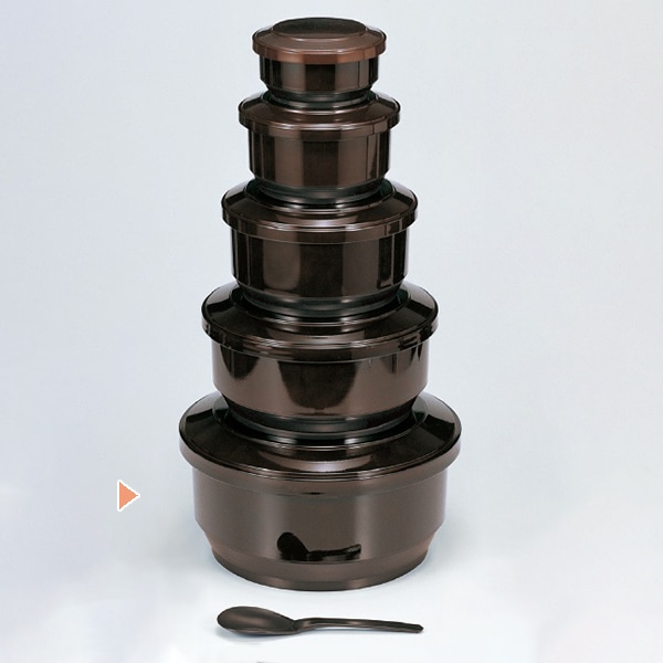 若泉漆器 いずみ飯器　溜　10人用　平付  1-230-10 1個（ご注文単位1個）【直送品】
