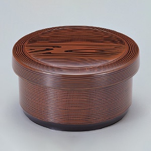 若泉漆器 保温飯器 木目 3人用 ヘラ付 1-231-9 1個(ご注文単位1個)【直送品】