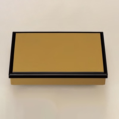 若泉漆器 D.X尺3寸長手松花堂 内外 ワサビ渕黒 (仕切別売) 1-269-1 1個(ご注文単位1個)【直送品】