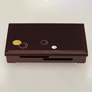 若泉漆器 尺3寸長手透かし松花堂 内外 溜つぼつぼ (仕切別売) 1-271-2 1個(ご注文単位1個)【直送品】