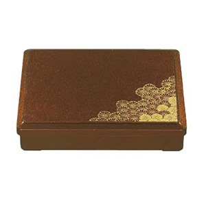 若泉漆器 尺1寸長手三里弁当 梨地二色菊 仕切付 1-365-2 1個(ご注文単位1個)【直送品】