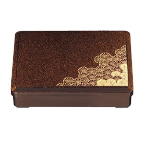 若泉漆器 9寸長手三里弁当 梨地二色菊 仕切別 1-374-3 1個(ご注文単位1個)【直送品】