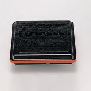 若泉漆器 赤坂弁当 黒新木目渕朱内朱 1-412-2 1個(ご注文単位1個)【直送品】