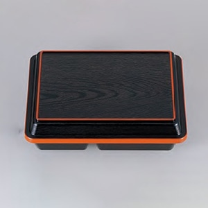 若泉漆器 ニューランチ弁当 黒渕朱内朱 1-412-5 1個(ご注文単位1個)【直送品】