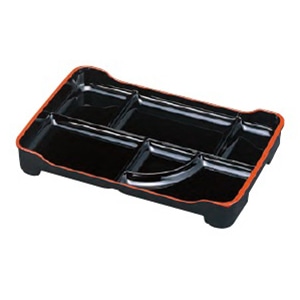 若泉漆器 定食プレート　黒天朱  1-440-1 1個（ご注文単位1個）【直送品】