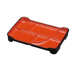 若泉漆器 定食プレート　朱天黒  1-440-2 1個（ご注文単位1個）【直送品】