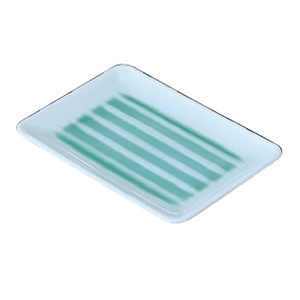 若泉漆器 7寸焼物皿 緑彩 1-604-7 1個(ご注文単位1個)【直送品】