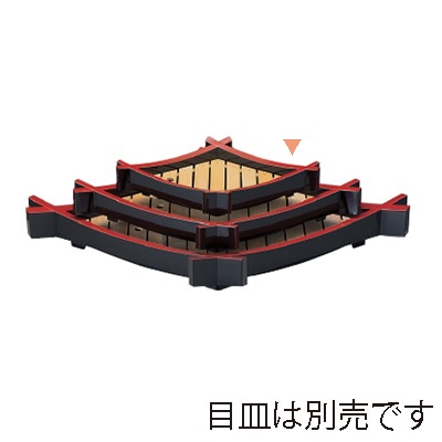 若泉漆器 松葉盛器　黒天朱　本体 小 1-699-1 1個（ご注文単位1個）【直送品】