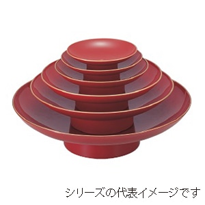 若泉漆器 7寸　盃盛器　朱天金 台脚無 1-706-13 1個（ご注文単位1個）【直送品】