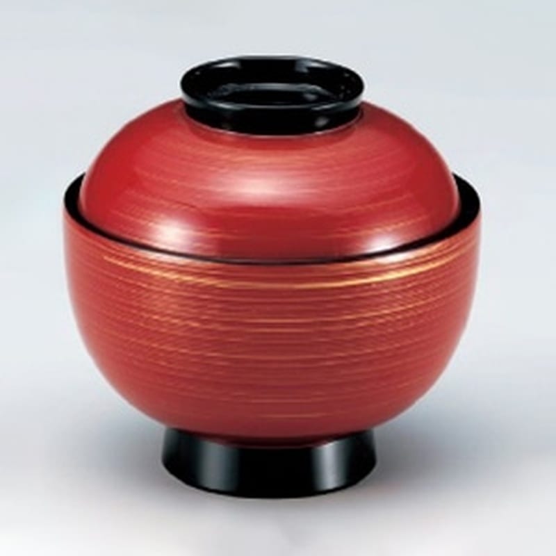 若泉漆器 3.5寸丸吸椀 赤こがねS・H塗 W-10-30 1個(ご注文単位1個)【直送品】