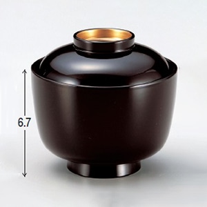 若泉漆器 3.1寸日野小吸椀　溜つば金  W-10-19 1個（ご注文単位1個）【直送品】