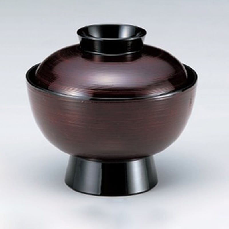 若泉漆器 5.1寸大丼　溜刷毛目  W-11-22 1個（ご注文単位1個）【直送品】