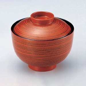 若泉漆器 3.4寸弥生吸椀　古代根来  W-10-4 1個（ご注文単位1個）【直送品】