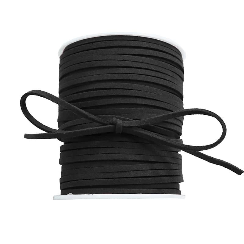 秦貴 フェイクレザーコード 3mm×42m ブラック m02 1個（ご注文単位1個）【直送品】