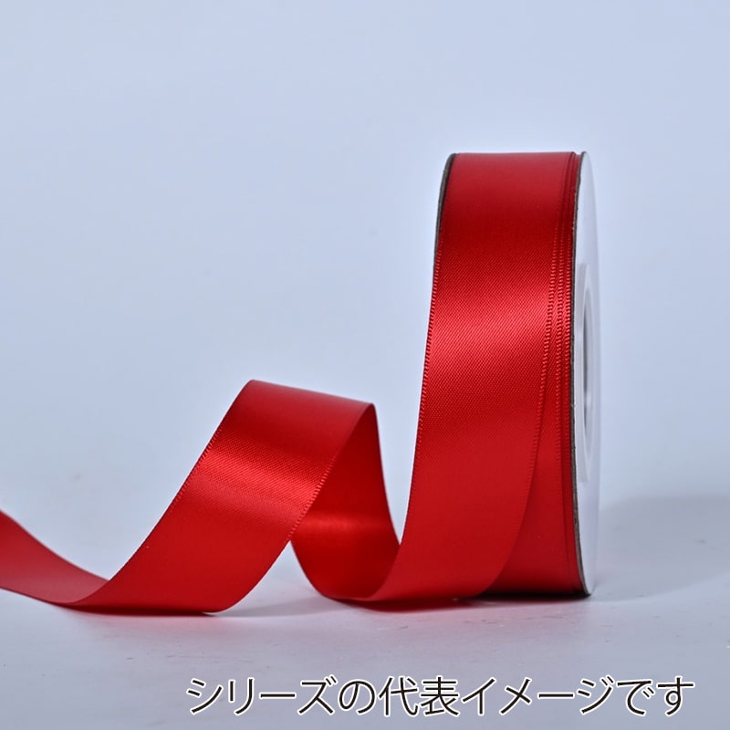 秦貴 シングルサテンリボン 38mm×91m No.15 レッド 1個（ご注文単位1個）【直送品】