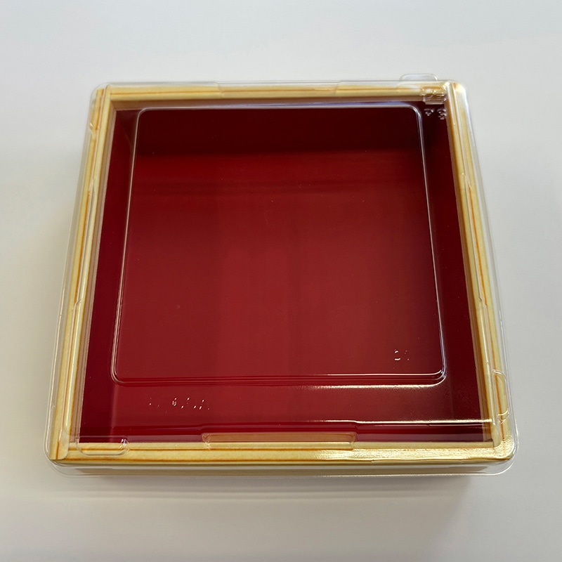 高津紙器 紙わっぱ 折り箱 蓋付き 小 木目 KC-128 50個/箱（ご注文単位1箱）【直送品】