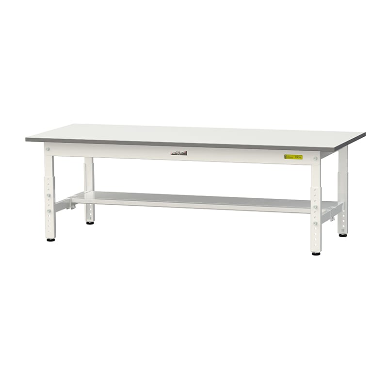 山金工業 ワークテーブル150 高さ調整タイプ 低床用 H400~575mm 半面棚板付 1500×600 1台(ご注文単位1台)【直送品】