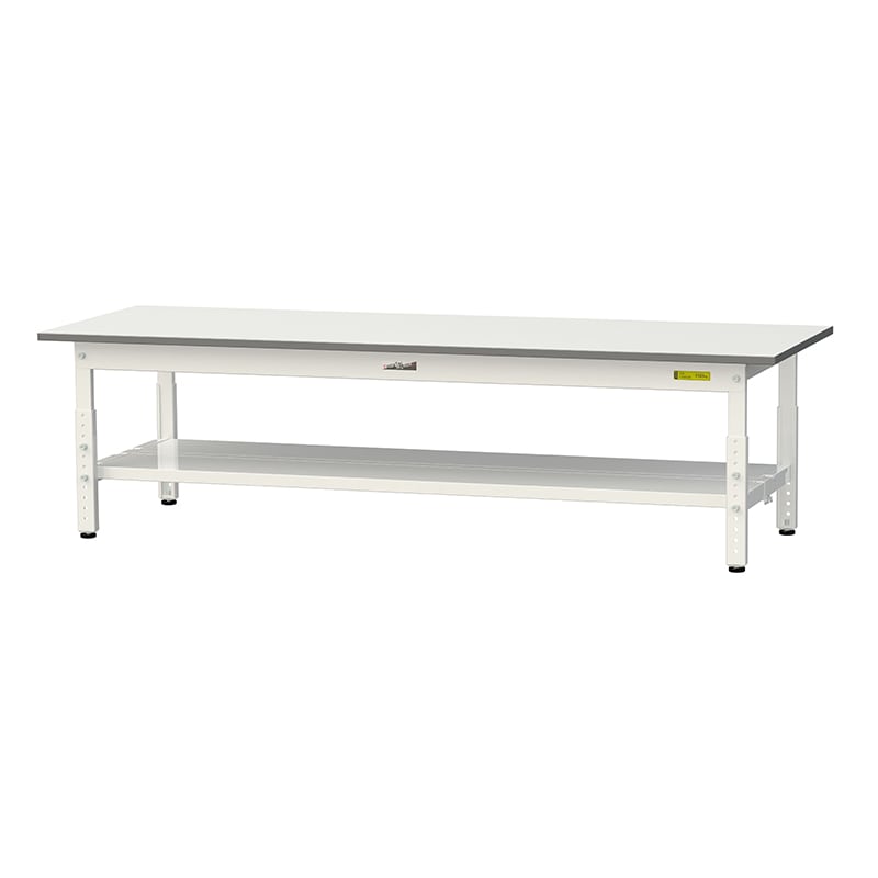 山金工業 ワークテーブル150 高さ調整タイプ 低床用 H400~575mm 全面棚板付 1800×600 1台(ご注文単位1台)【直送品】