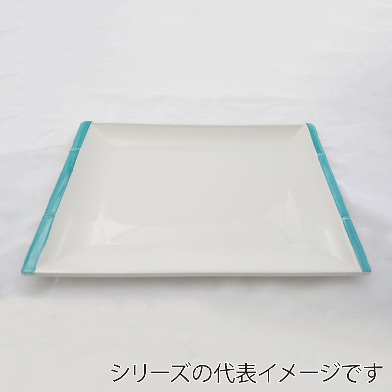 ニシキ プラスチック皿 長角皿 大 青フチ 10枚/袋（ご注文単位8袋）【直送品】