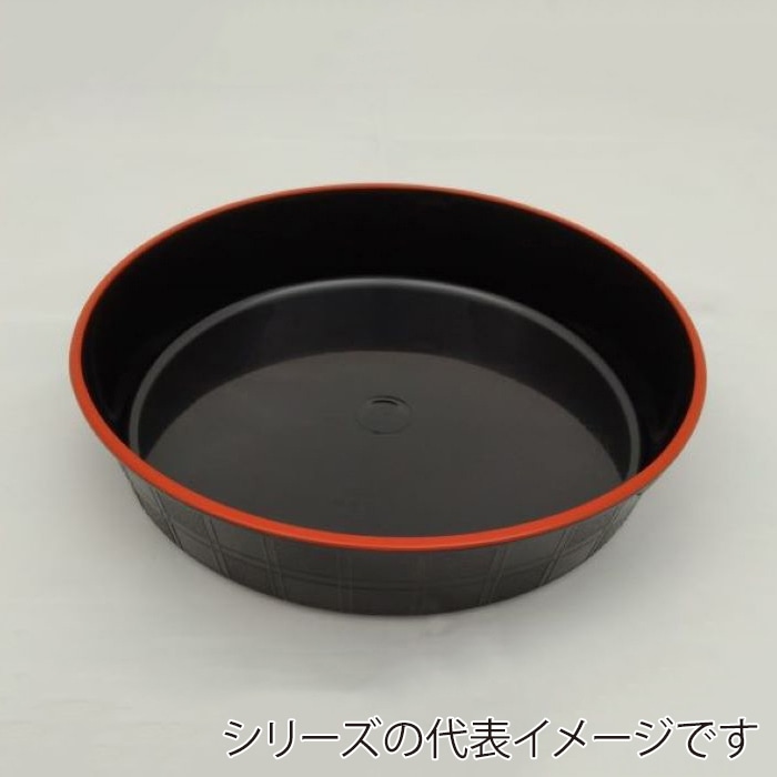 ニシキ 寿司桶容器 市松 30 黒赤フチ 10枚/袋（ご注文単位10袋）【直送品】