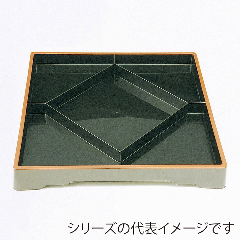 ニシキ 会席弁当容器 ひぜん フタセット 36 赤フチ 5枚/袋（ご注文単位6袋）【直送品】