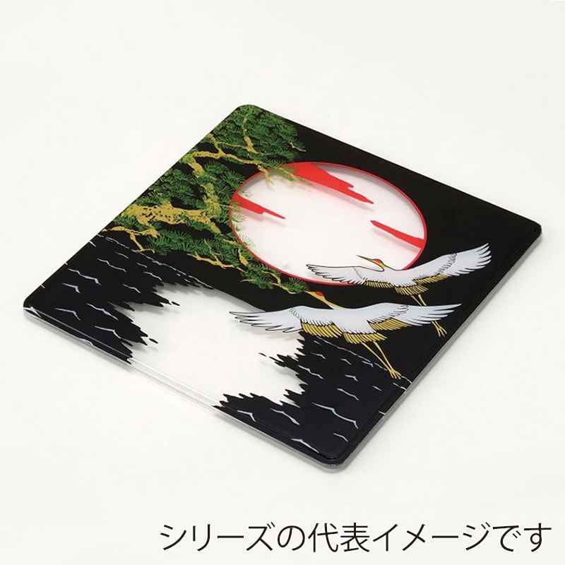 ニシキ 重箱容器 飛鳥 角型 フタ 8寸 フタ 鶴 5枚/袋（ご注文単位6袋）【直送品】
