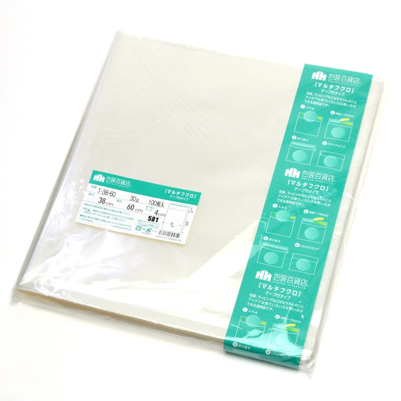 三宝 OPP袋 マルチフクロ テープ付 T-38-60 1冊（ご注文単位1冊）【直送品】