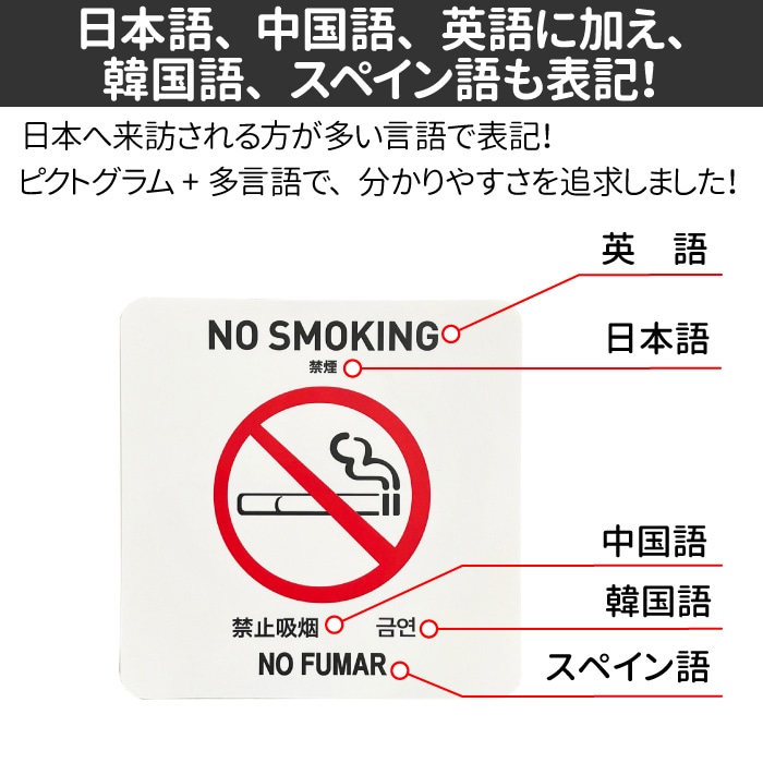 フジケース インバウンド対応シール マルチグラム 喫煙エリア B5 白 557 B5 WTH 1枚(ご注文単位1枚)【直送品】