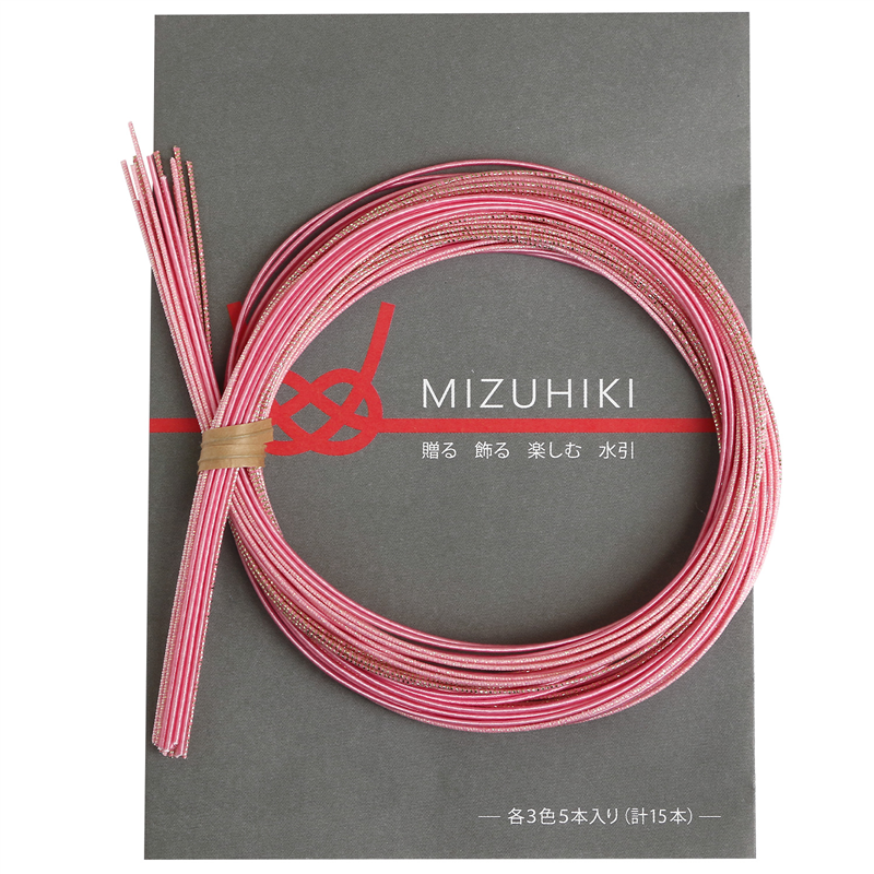 piece MIZUHIKI 水引アソートセット リーフレット付 3色各5本入 桜 PHC-100-5 1袋（ご注文単位1袋）【直送品】