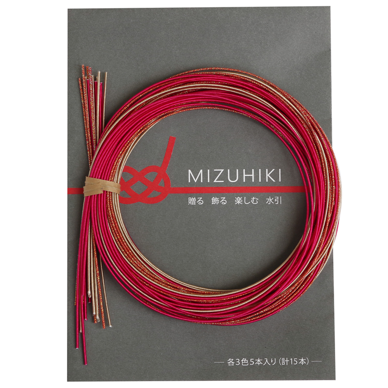 piece MIZUHIKI 水引アソートセット リーフレット付 3色各5本入 なでしこ PHC-100-6 1袋（ご注文単位1袋）【直送品】