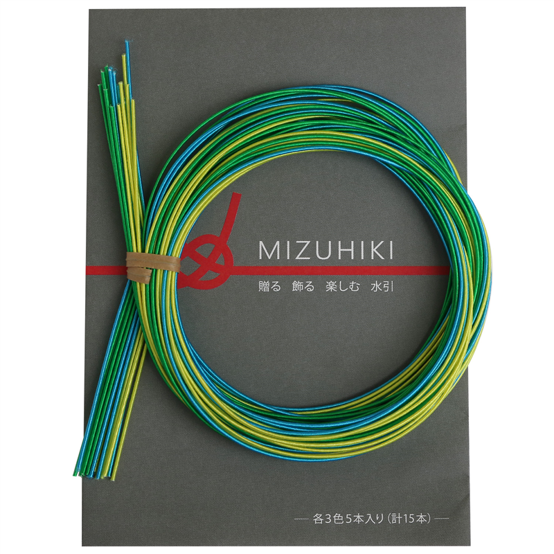 piece MIZUHIKI 水引アソートセット リーフレット付 3色各5本入 日和 PHC-100-9 1袋（ご注文単位1袋）【直送品】
