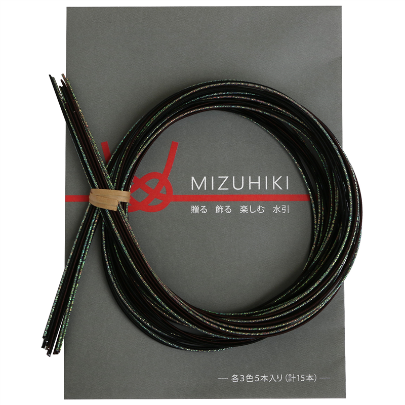 piece MIZUHIKI 水引アソートセット リーフレット付 3色各5本入 宵 PHC-100-18 1袋（ご注文単位1袋）【直送品】