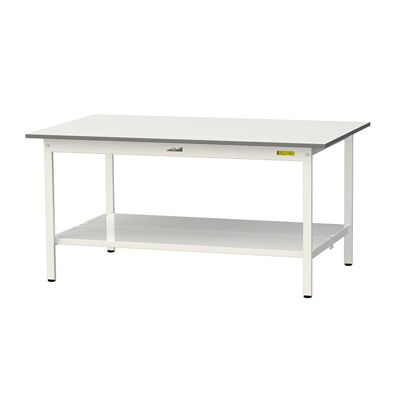 山金工業 ワークテーブル150 固定式 H740mm 全面棚板付 1500×900 1台(ご注文単位1台)【直送品】