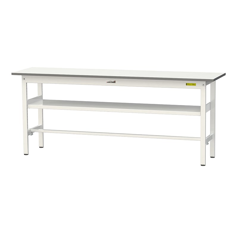 山金工業 ワークテーブル150 固定式 H740mm 中間棚付/基本形 1800×450 1台(ご注文単位1台)【直送品】