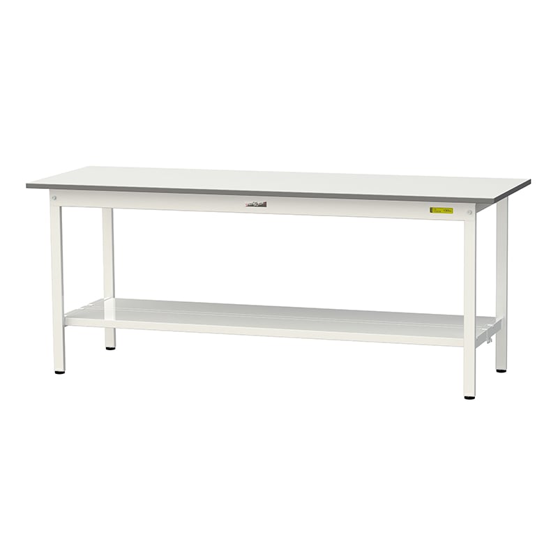 山金工業 ワークテーブル150 固定式 H740mm 全面棚板付 1800×600 1台(ご注文単位1台)【直送品】