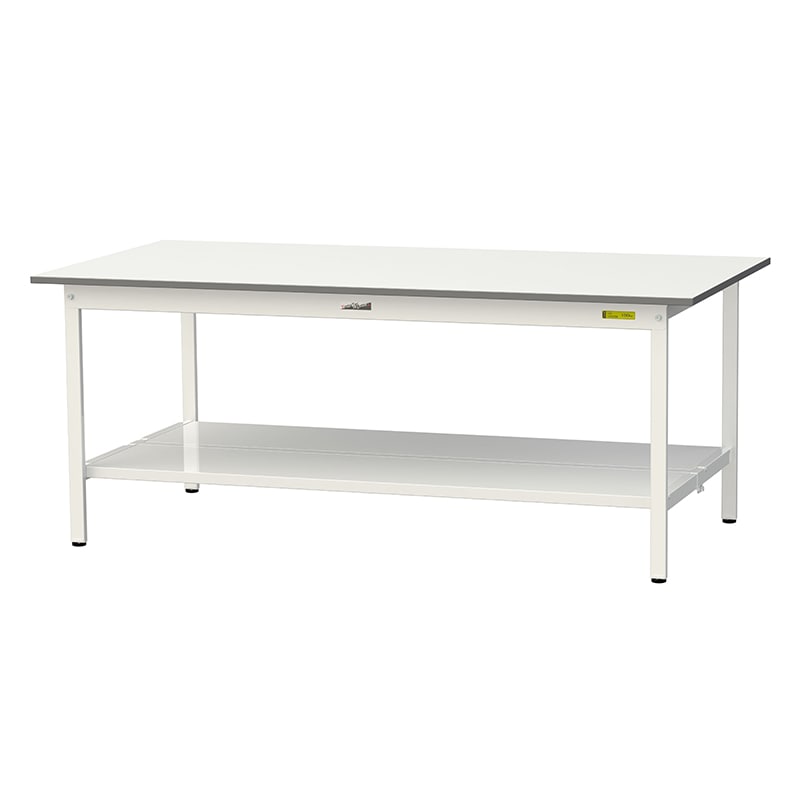 山金工業 ワークテーブル150 固定式 H740mm 全面棚板付 1800×900 1台(ご注文単位1台)【直送品】