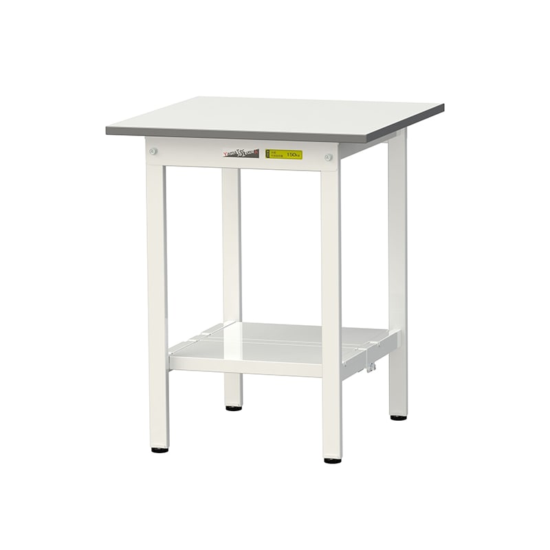 山金工業 ワークテーブル150 固定式 H740mm 全面棚板付 600×600 1台(ご注文単位1台)【直送品】